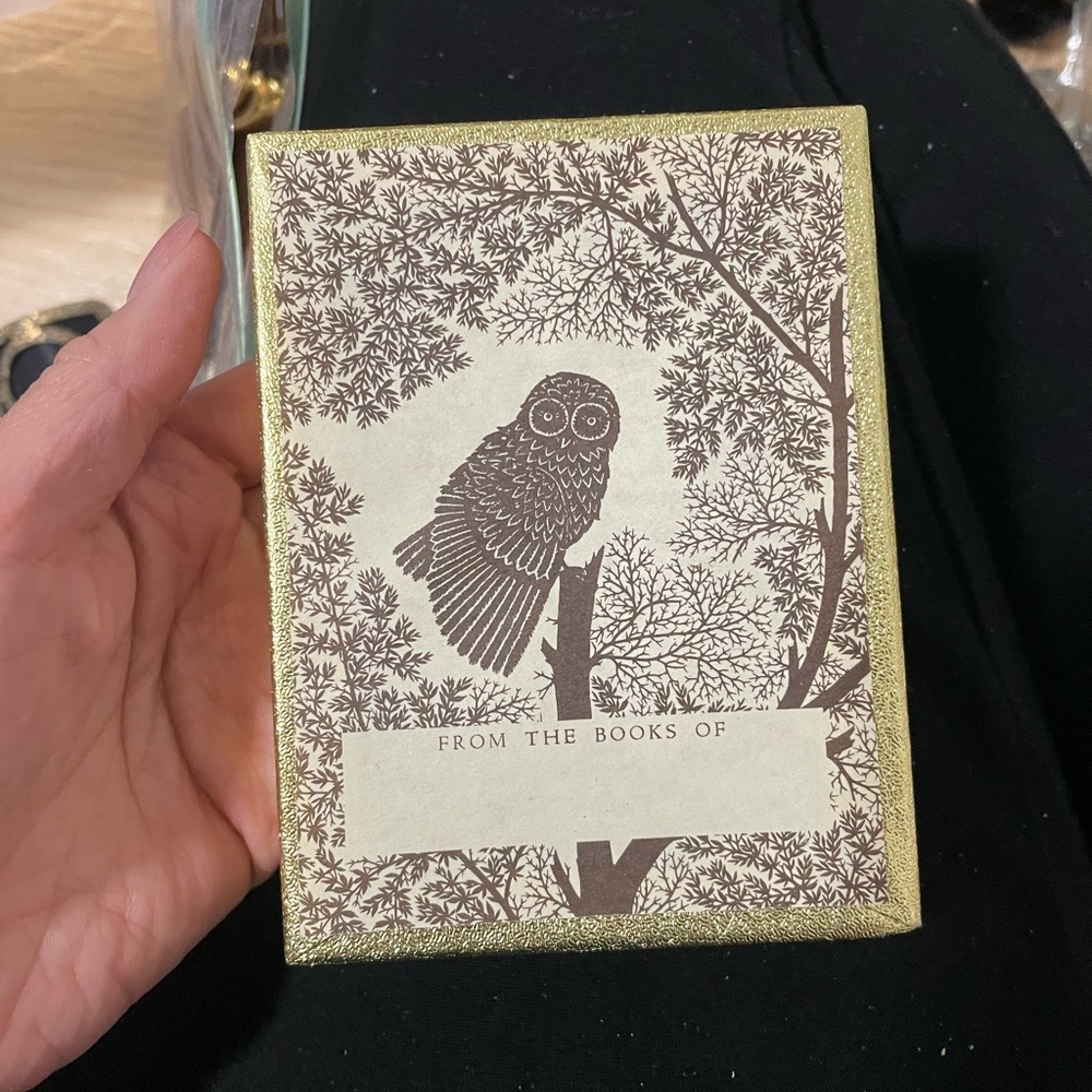 vintage Antioch Bookplate Company 'Owl' bookplate.